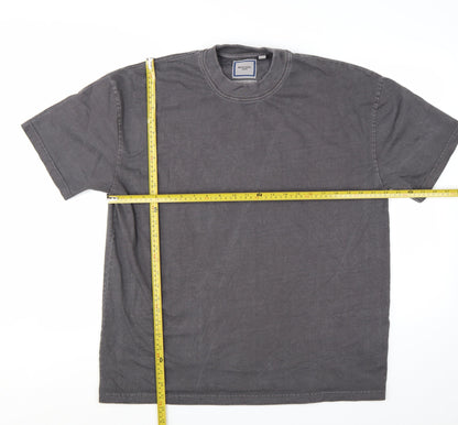 Brave Soul Men's Grey Oversized Fit Cotton Crew Neck T-Shirt Size M