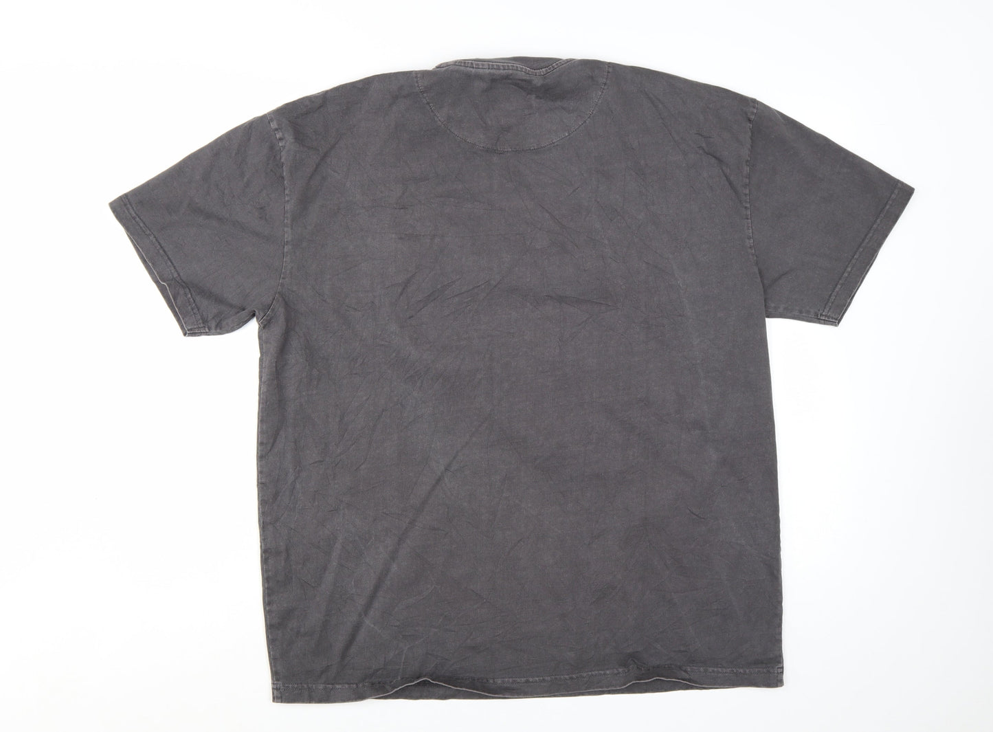 Brave Soul Men's Grey Oversized Fit Cotton Crew Neck T-Shirt Size M