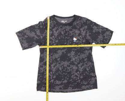 Uniqlo Women Black Hello Kitty 50th Anniversary T-Shirt Size S