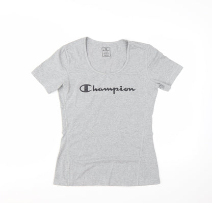 Champion Womens Grey Basic Jersey T-Shirt L Slim Fit Casual Top