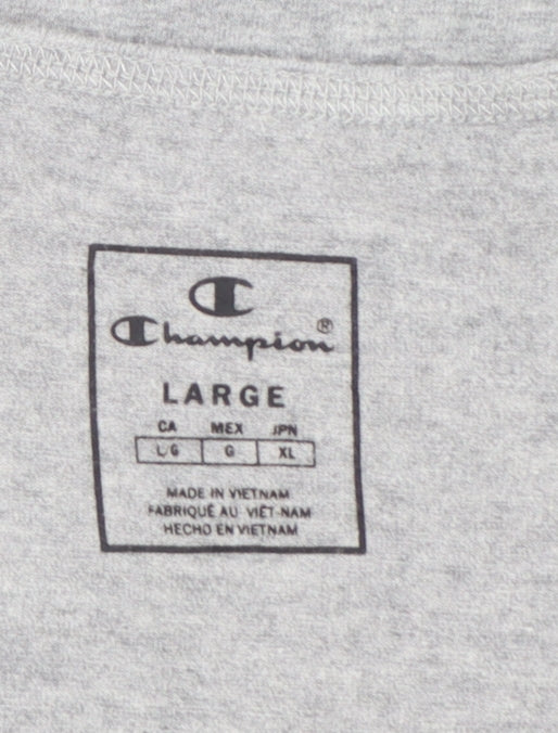 Champion Womens Grey Basic Jersey T-Shirt L Slim Fit Casual Top