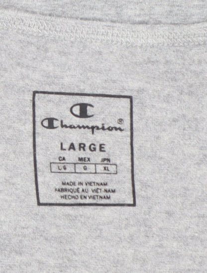 Champion Womens Grey Basic Jersey T-Shirt L Slim Fit Casual Top