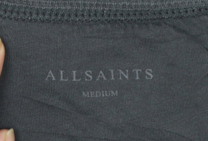 AllSaints Men's Grey Long Sleeve Crew Neck Cotton T-Shirt M