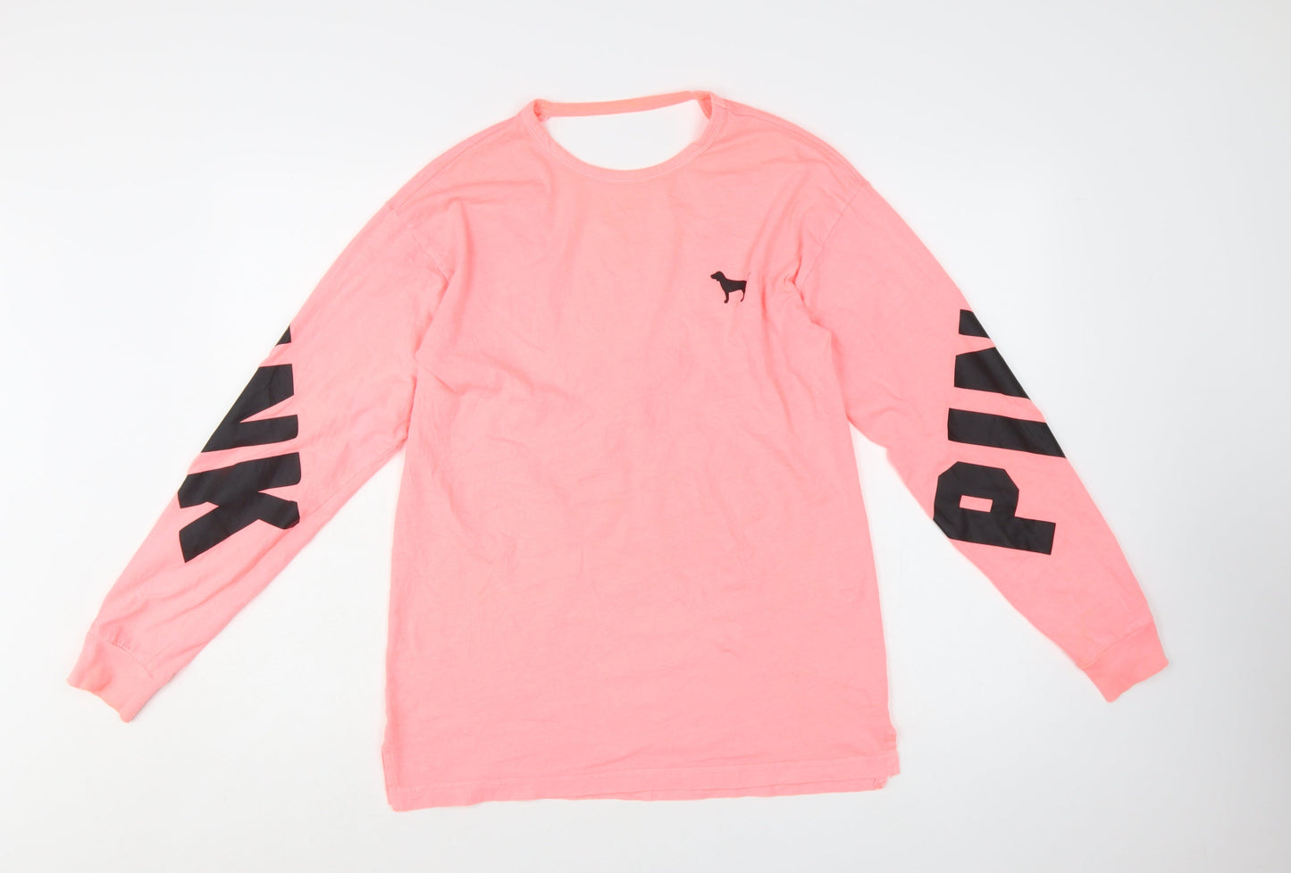 Victoria's Secret Pink Women’s XS Long Sleeve Crew Neck T-Shirt – Pink Cotton