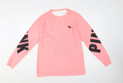 Victoria's Secret Pink Women’s XS Long Sleeve Crew Neck T-Shirt – Pink Cotton