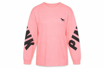 Victoria's Secret Pink Women’s XS Long Sleeve Crew Neck T-Shirt – Pink Cotton