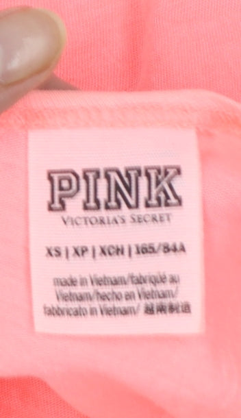 Victoria's Secret Pink Women’s XS Long Sleeve Crew Neck T-Shirt – Pink Cotton