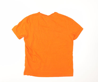 Champion Men's Orange Embroidered Logo Short Sleeve T-Shirt Size M