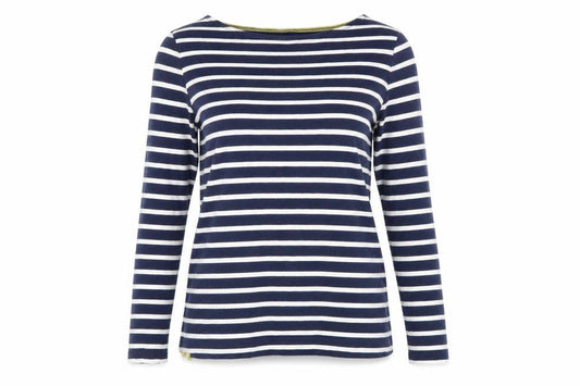 Boden Women Blue Striped Long Sleeve Cotton T-Shirt UK 10
