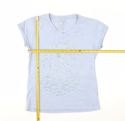 Guinness Women’s Blue V-Neck Short Sleeve Cotton T-Shirt Size M