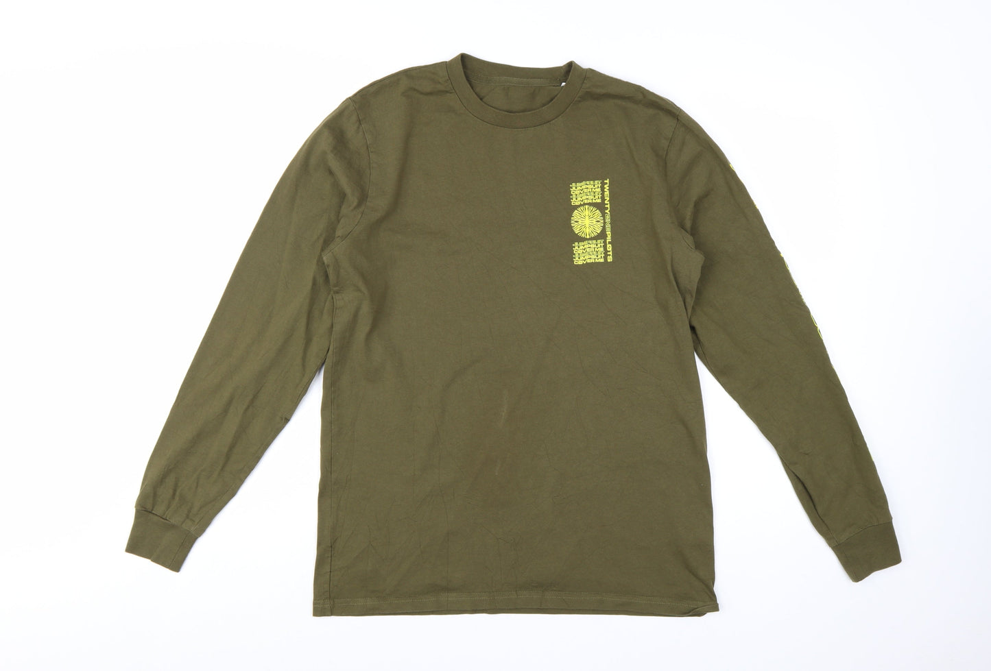 Stanley/Stella Men’s Green Long Sleeve Band Graphic T-Shirt Size M