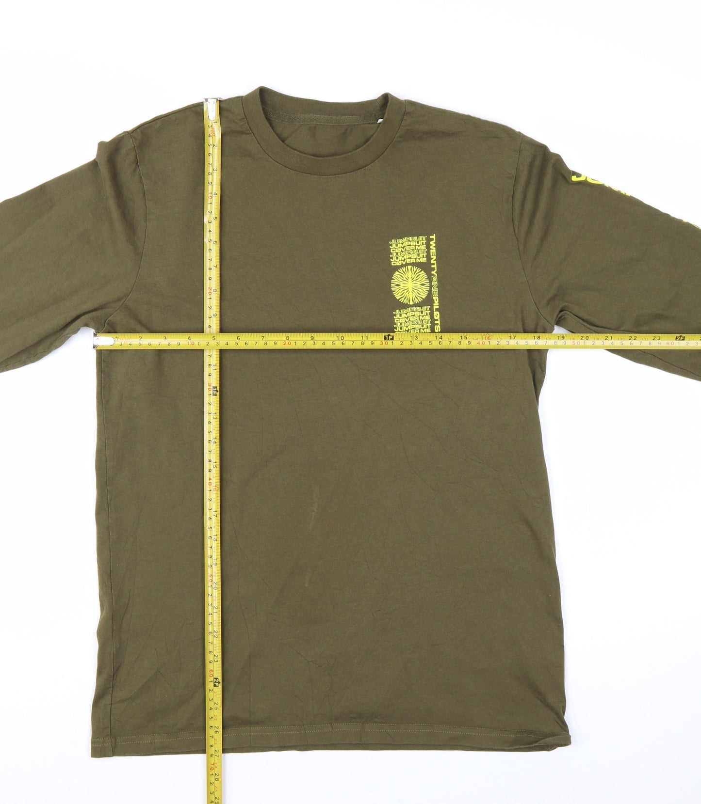 Stanley/Stella Men’s Green Long Sleeve Band Graphic T-Shirt Size M