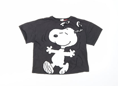 Zara Girls Black Snoopy Peanuts Graphic T-Shirt 13-14 Years