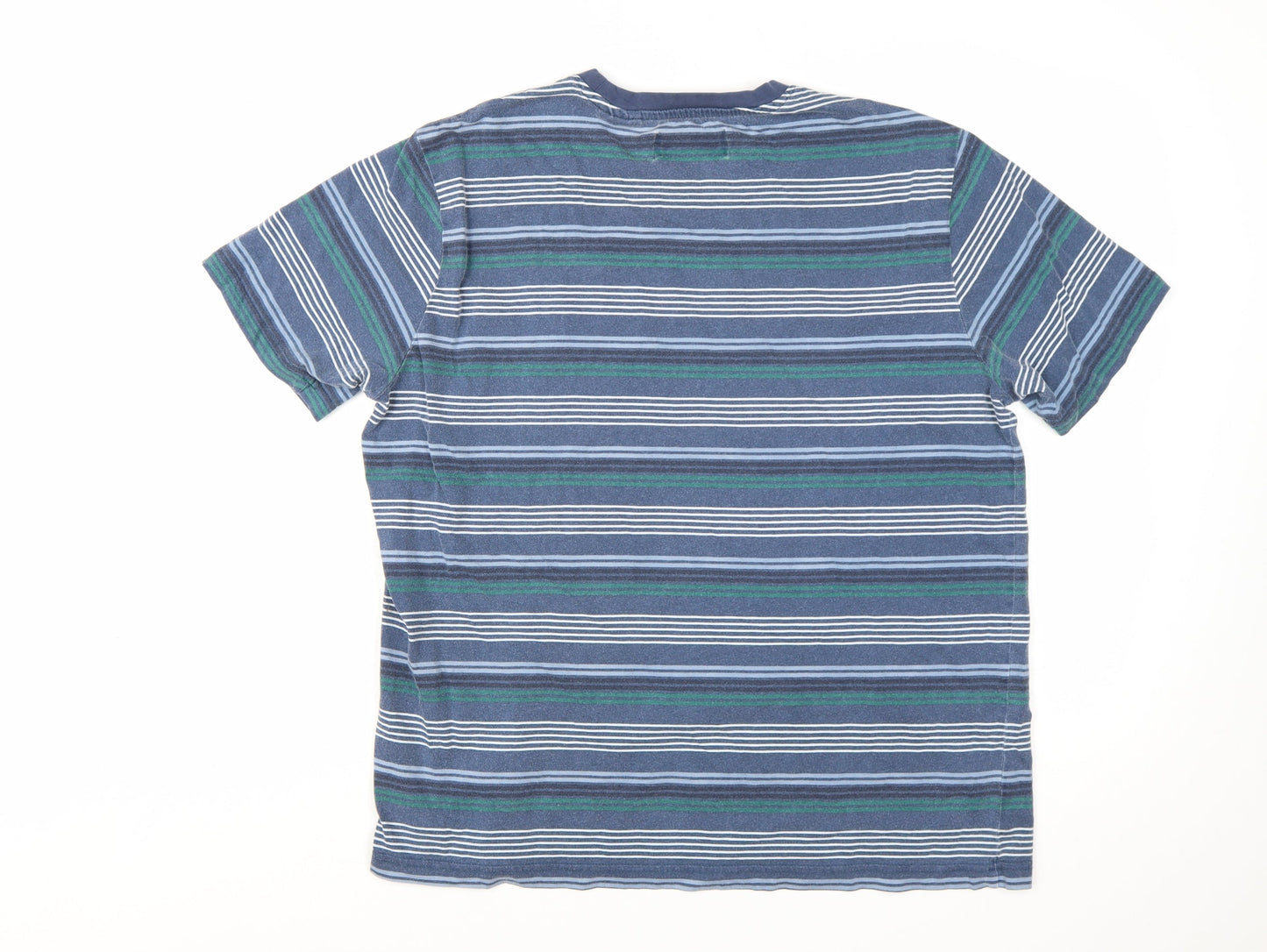Original Penguin Men's Blue Striped Short Sleeve Cotton T-Shirt XL