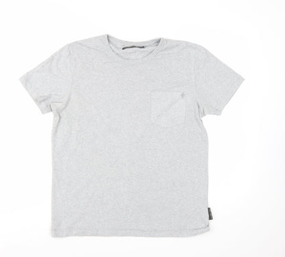 French Connection Men's Grey Crew Neck Cotton T-Shirt Size L