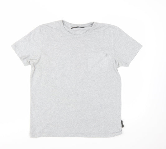 French Connection Men's Grey Crew Neck Cotton T-Shirt Size L