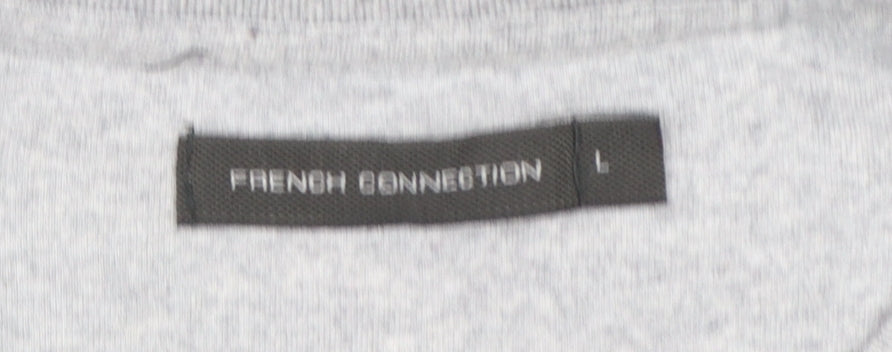 French Connection Men's Grey Crew Neck Cotton T-Shirt Size L