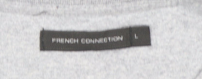 French Connection Men's Grey Crew Neck Cotton T-Shirt Size L