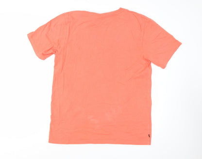 Superdry Men's Orange Cotton Crew Neck Short Sleeve T-Shirt Size L