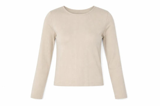 Stradivarius Women Beige Slim Fit Long Sleeve Basic Knit Top Size S
