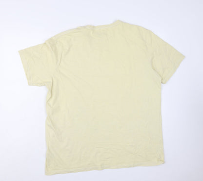 Scooby-Doo Men's Beige Graphic T-Shirt Size L Retro Cartoon Tee