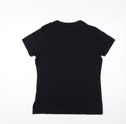 Nike Womens Black Dri-FIT Slim Fit V-Neck Activewear T-Shirt XL