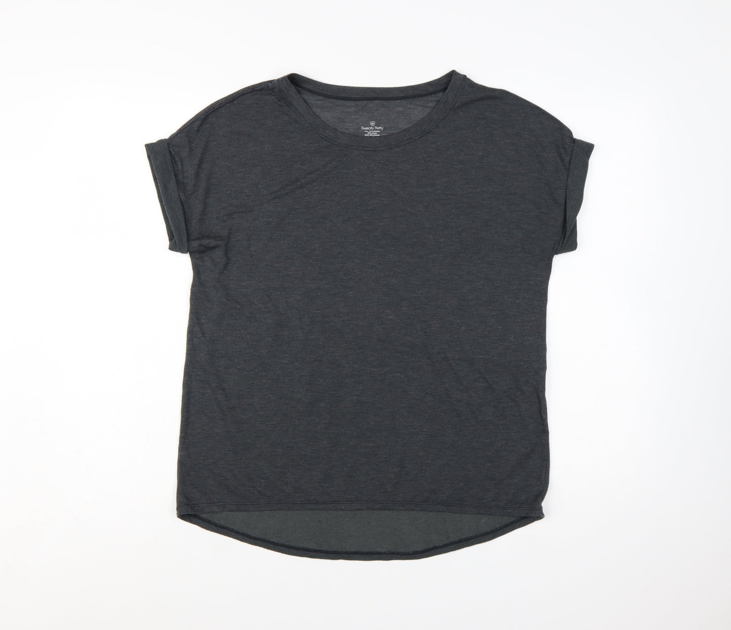 Sweaty Betty Women Grey M Regular Fit Mesh Panel T-Shirt