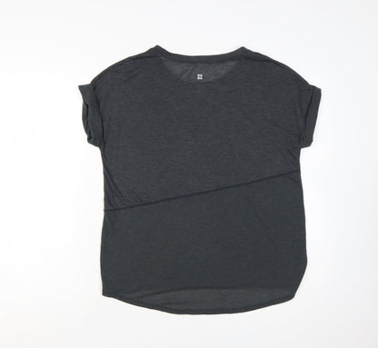 Sweaty Betty Women Grey M Regular Fit Mesh Panel T-Shirt