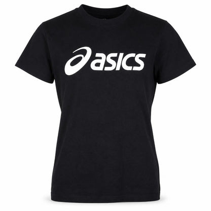 Asics Womens Black Small Basic Sports Logo Cotton T-Shirt