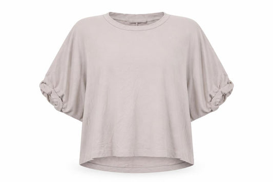 Zara Women Beige Relaxed Batwing Cotton T-Shirt S