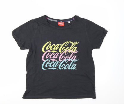 Next Coca-Cola Womens Black Cotton T-Shirt Size 8 Short Sleeve