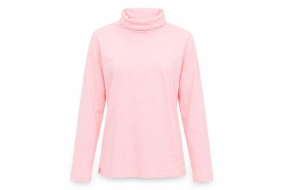 Lands' End Women’s Pink Roll Neck Long Sleeve T-Shirt Size L
