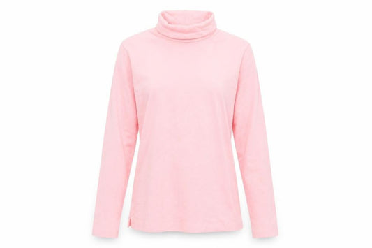 Lands' End Women’s Pink Roll Neck Long Sleeve T-Shirt Size L
