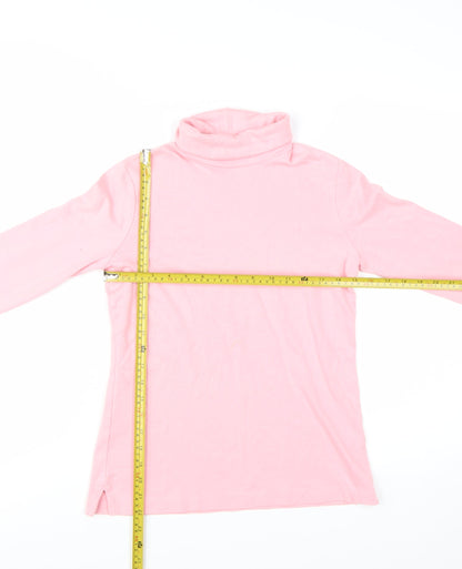 Lands' End Women’s Pink Roll Neck Long Sleeve T-Shirt Size L