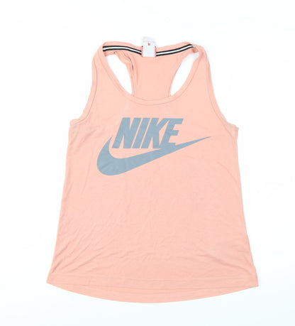 Nike Women Pink Racerback Tank Top S Lightweight Sportswear