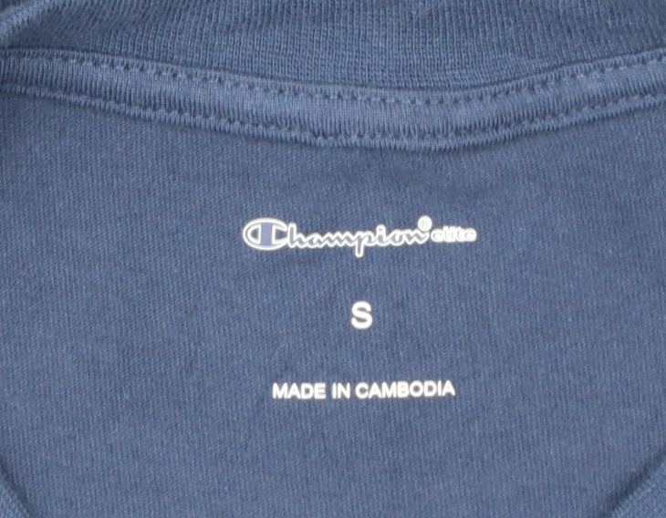 Champion Men's Blue Logo Crew Neck Short Sleeve T-Shirt Size S