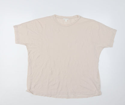 COS Womens Beige Basic Short Sleeve Cotton T-Shirt Size 12