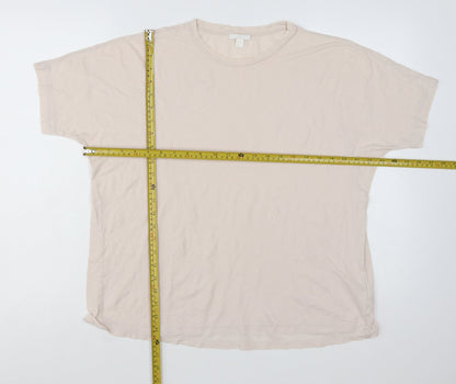 COS Womens Beige Basic Short Sleeve Cotton T-Shirt Size 12