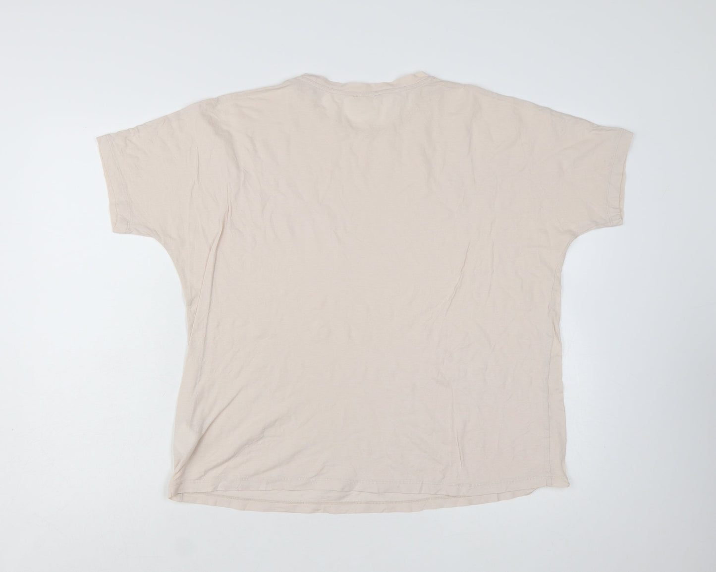 COS Womens Beige Basic Short Sleeve Cotton T-Shirt Size 12