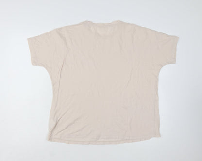 COS Womens Beige Basic Short Sleeve Cotton T-Shirt Size 12