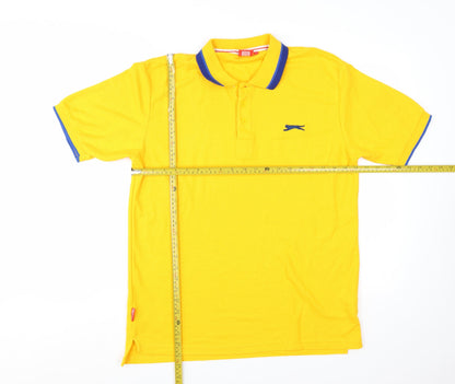 Slazenger Men's Yellow Short Sleeve Polo Shirt Size L