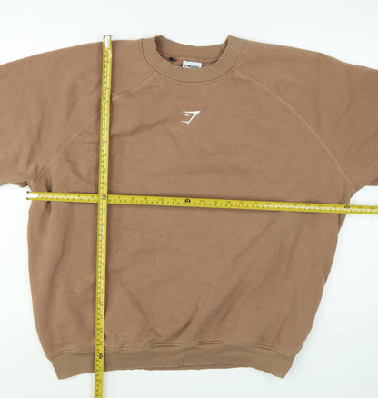 Gymshark Men's Brown Pullover Sweatshirt M Regular Fit Crew Neck