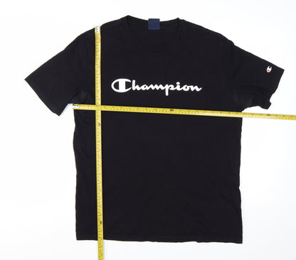 Champion Men’s Black Large Graphic Logo Cotton T-Shirt