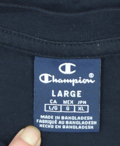 Champion Men’s Black Large Graphic Logo Cotton T-Shirt