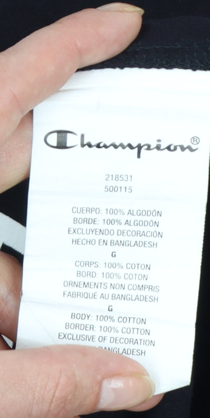 Champion Men’s Black Large Graphic Logo Cotton T-Shirt