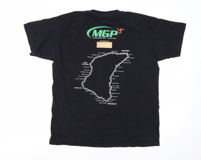 Fruit of the Loom Men's Black Isle of Man Grand Prix Graphic T-Shirt L