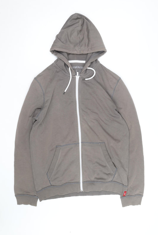 EDC Brand Men's Grey Full Zip Hoodie Size L Regular Fit