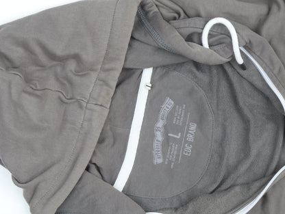 EDC Brand Men's Grey Full Zip Hoodie Size L Regular Fit