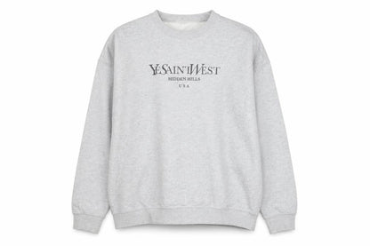 Boohoo Men's Grey L Pullover Crew Neck Logo Sweatshirt