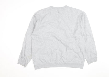Boohoo Men's Grey L Pullover Crew Neck Logo Sweatshirt